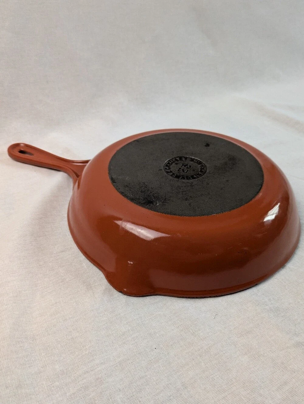 Vintage Le Creuset Cast Iron Skillet #23 Burnt Orange Made in France - Picture 4 of 4